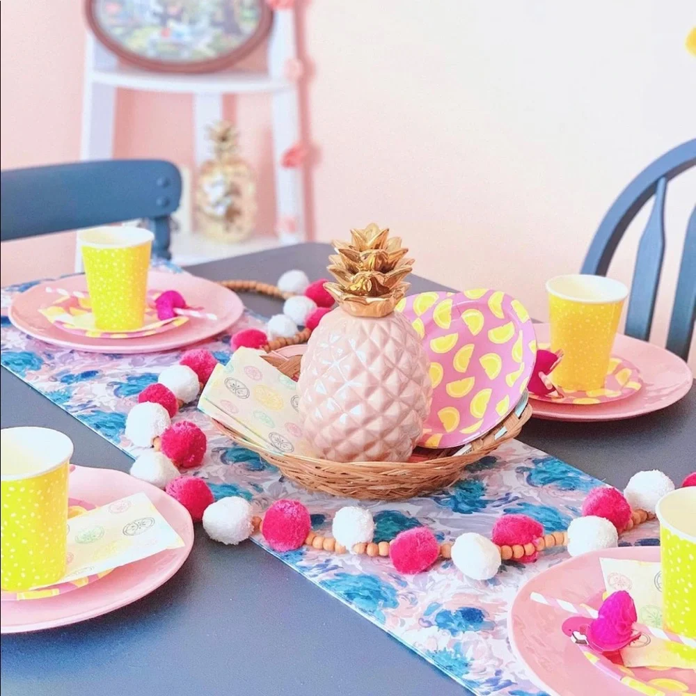Pink & White Anthropologie Pom Pom Garland